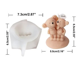 Molde silicona pareja de ositos